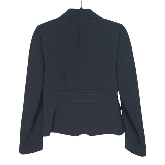 TAHARI Arthur S. Levine Navy Blue Military Style Long Sleeve Blazer Jacket 4 S - Picture 2 of 6